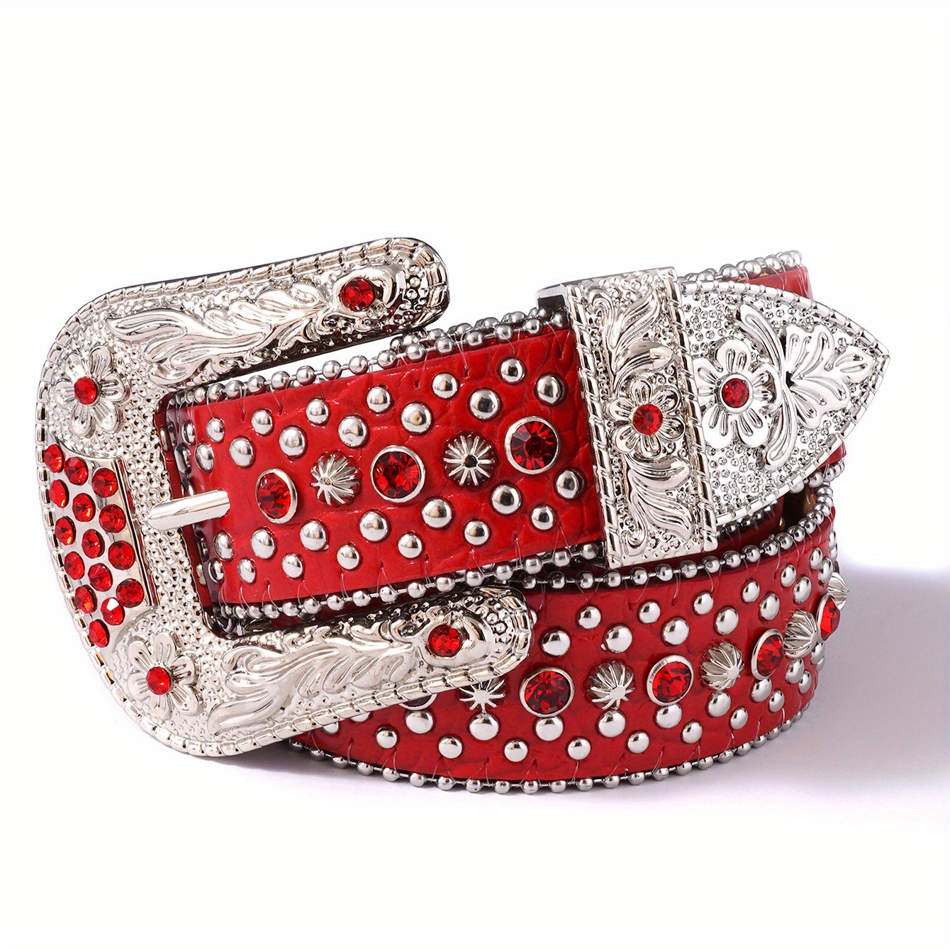 Rhinestone Belt Western Cowboy Cowgirl Crystal Studded Strap Belts